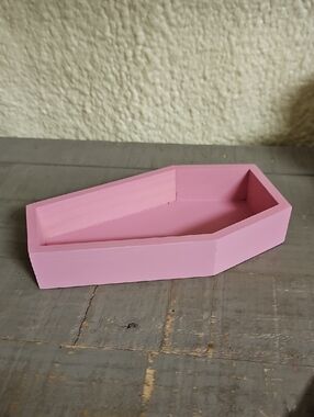 Nwt Pink Coffin Trinket Tray Wood